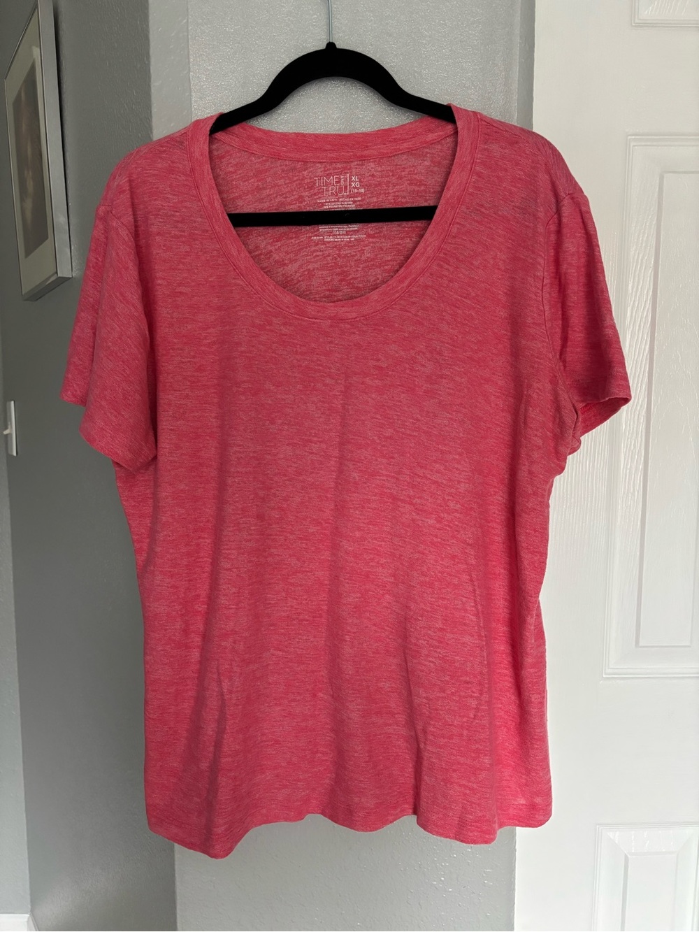 Time and Tru Women's Short Sleeve Pink Tee Size XL 16-18 Casual Sport Summer
